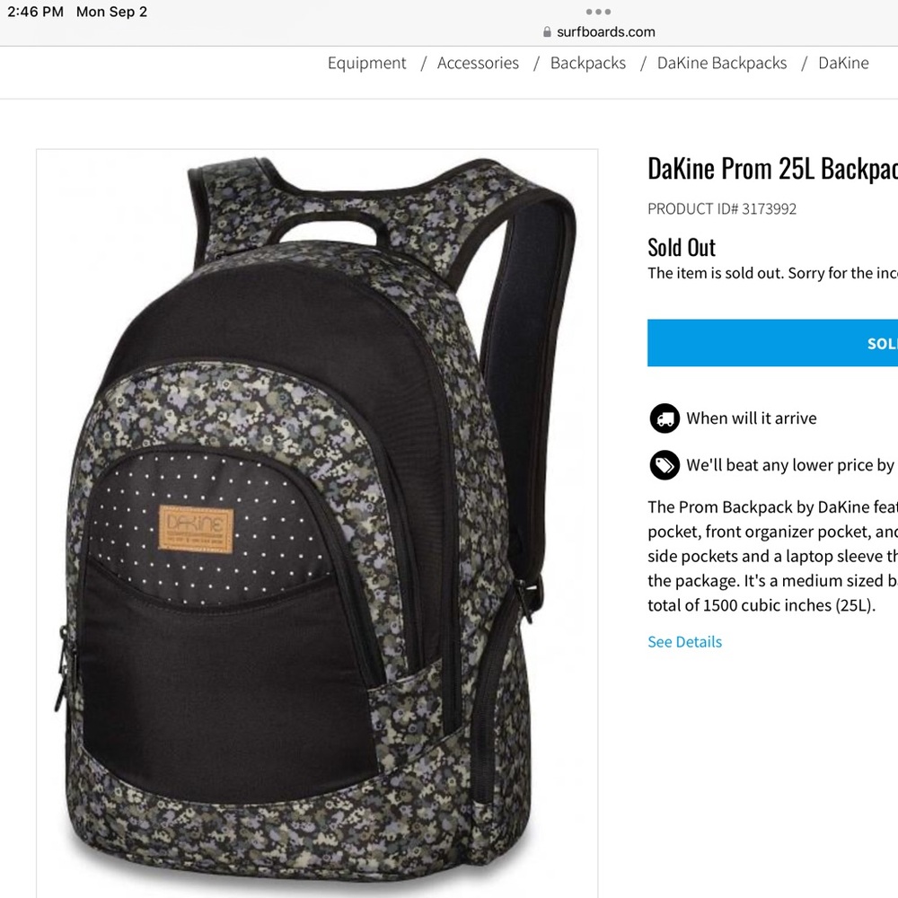 Dakine prom 25L Ripley backpack